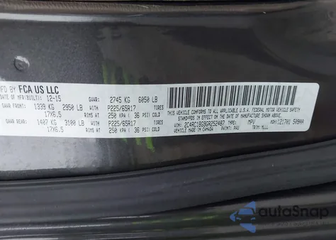 2016 Chrysler Town & Country Touring z USA, uszkodzony, nr VIN 2C4RC1BG9GR252487